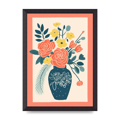 Lively Vase with Radiant Hues and Vivid Blooms