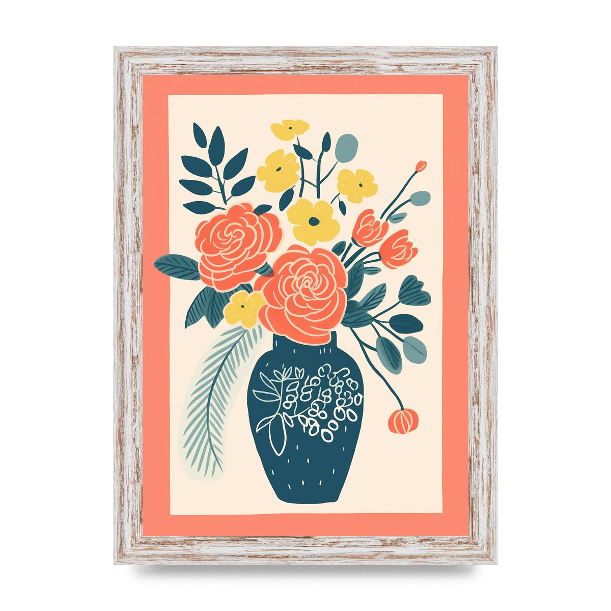 Lively Vase with Radiant Hues and Vivid Blooms