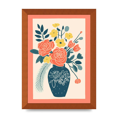 Lively Vase with Radiant Hues and Vivid Blooms