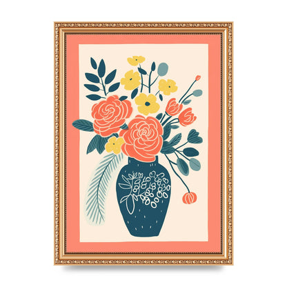 Lively Vase with Radiant Hues and Vivid Blooms