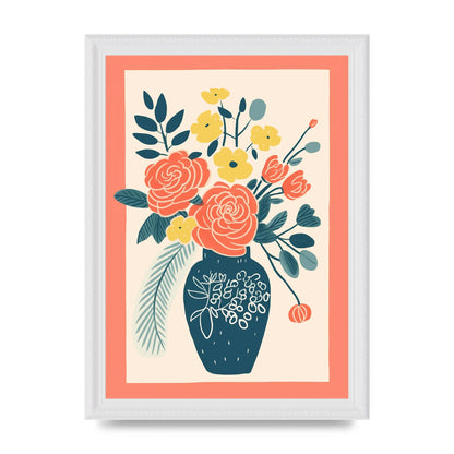 Lively Vase with Radiant Hues and Vivid Blooms