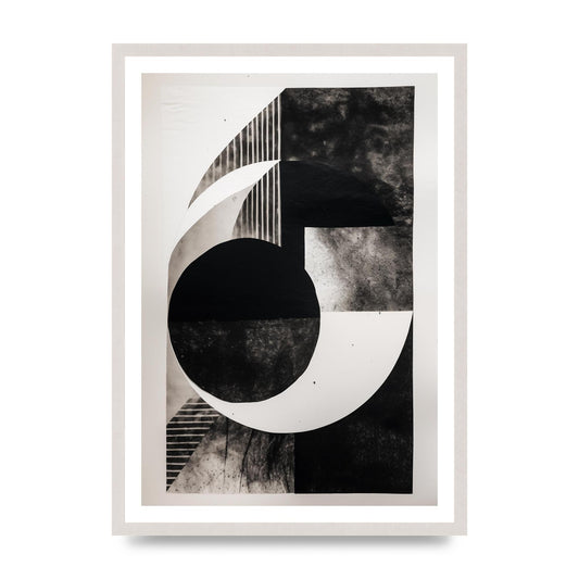Abstract Monochromatic Risograph with Tactile Appeal, print in an A2 white saw cut grain frame
