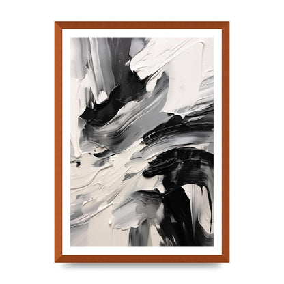 Striking Black and White Abstract Painting