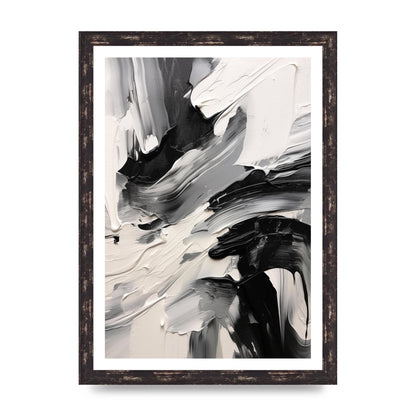Striking Black and White Abstract Painting