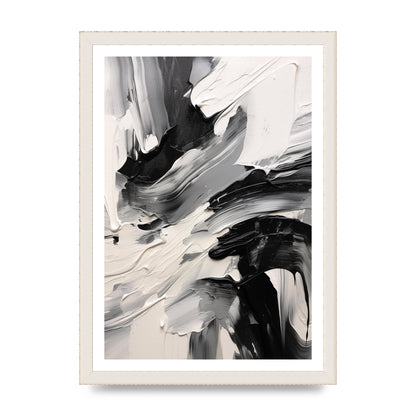 Striking Black and White Abstract Painting