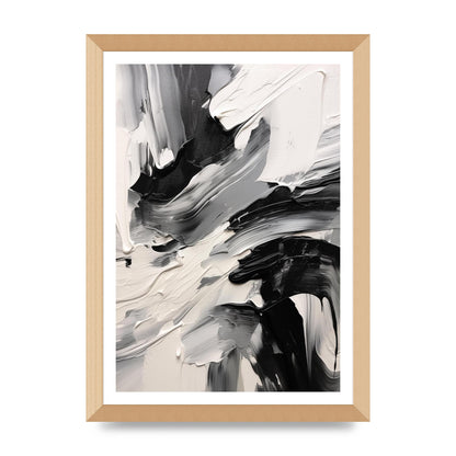 Striking Black and White Abstract Painting