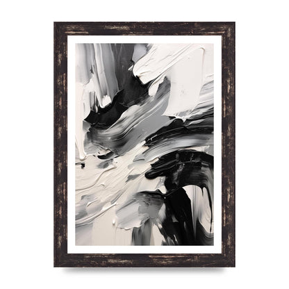 Striking Black and White Abstract Painting