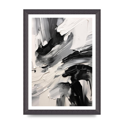 Striking Black and White Abstract Painting