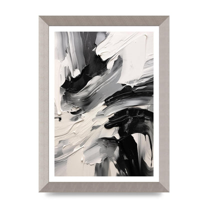 Striking Black and White Abstract Painting