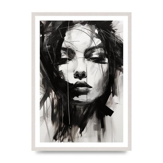Dramatic Black and White Artwork with Bold Strokes