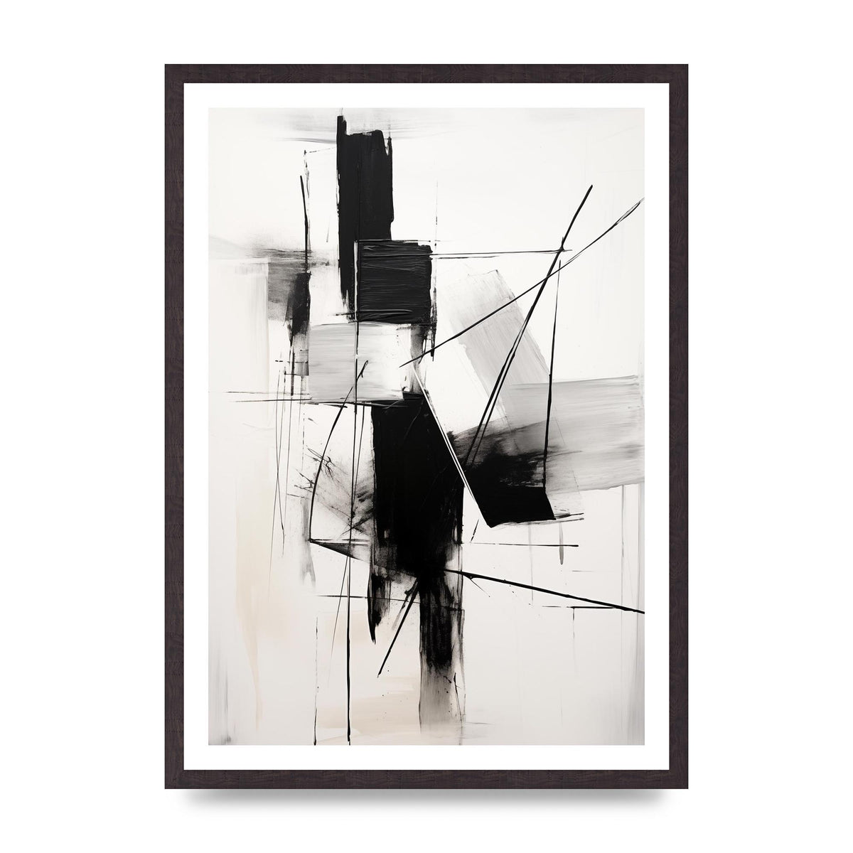 Dynamic Charcoal Composition in Black and White