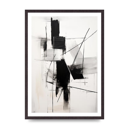 Dynamic Charcoal Composition in Black and White