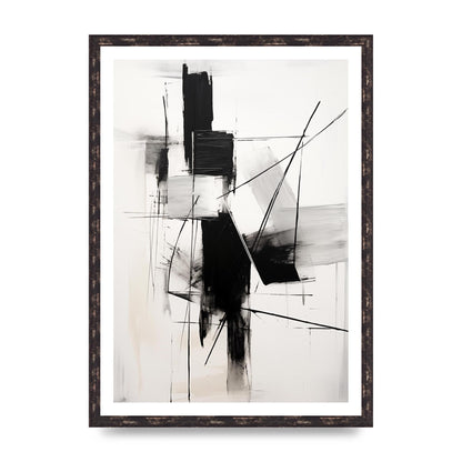Dynamic Charcoal Composition in Black and White