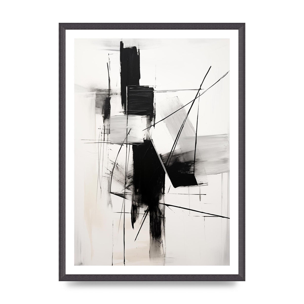 Dynamic Charcoal Composition in Black and White