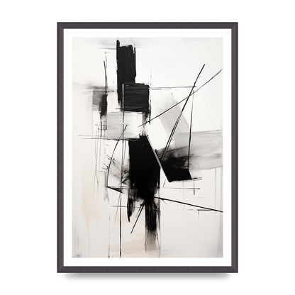 Dynamic Charcoal Composition in Black and White