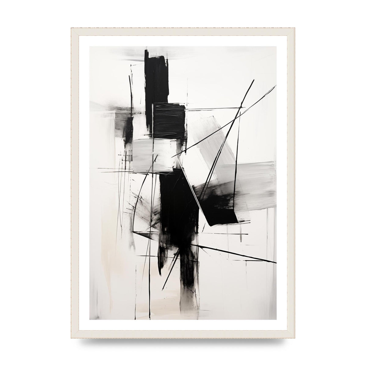 Dynamic Charcoal Composition in Black and White