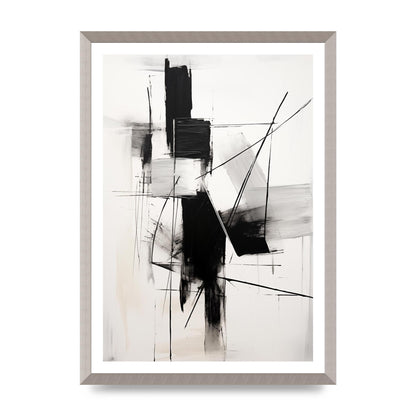 Dynamic Charcoal Composition in Black and White