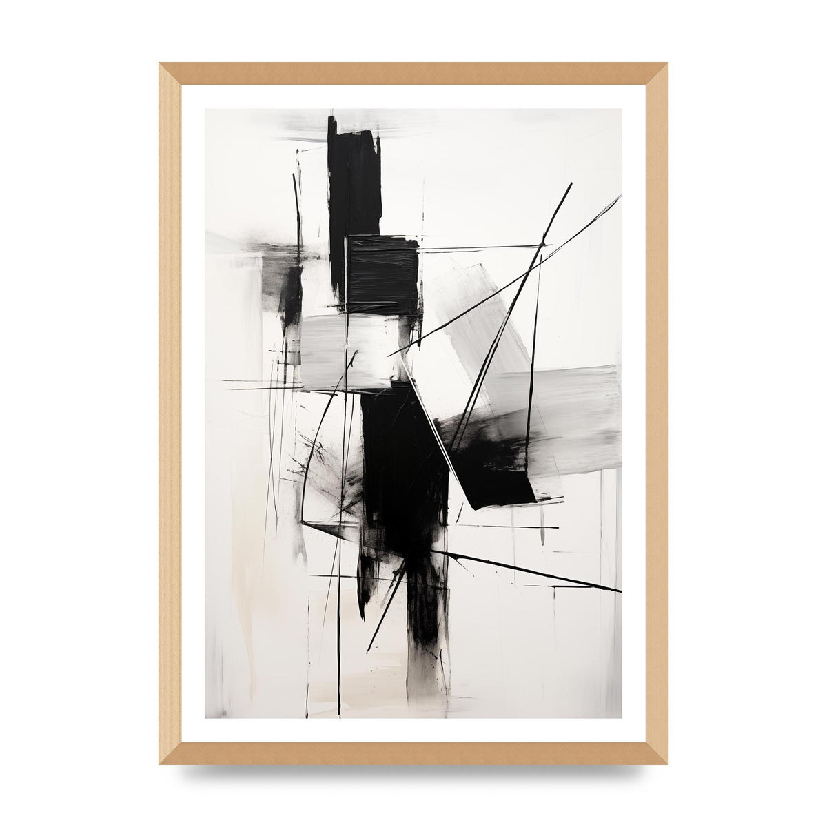 Dynamic Charcoal Composition in Black and White