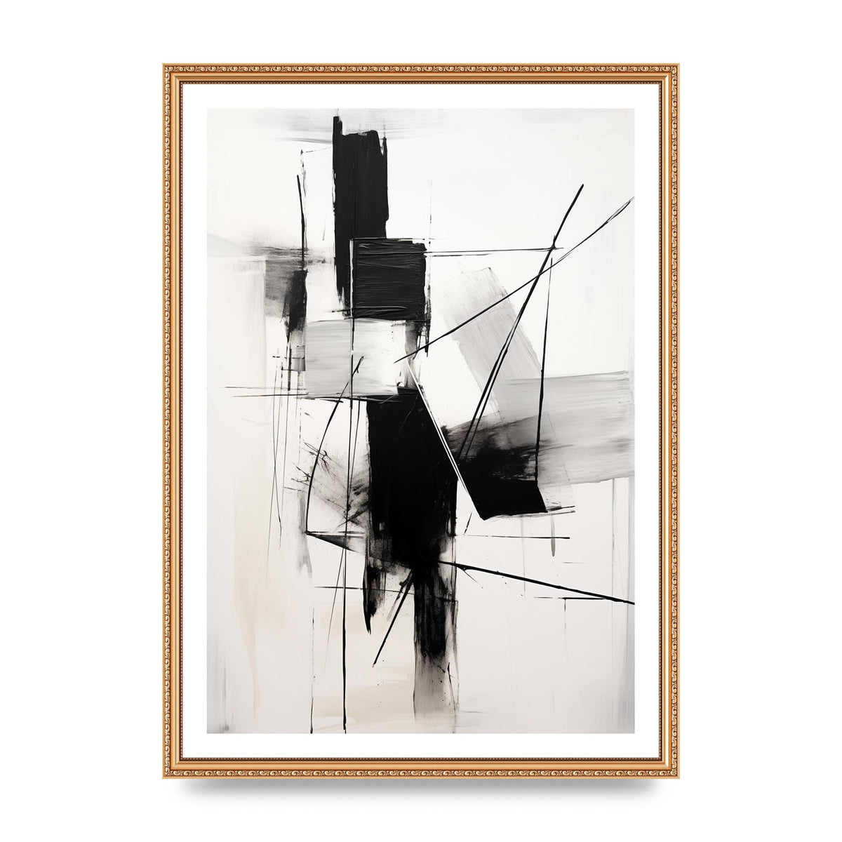Dynamic Charcoal Composition in Black and White