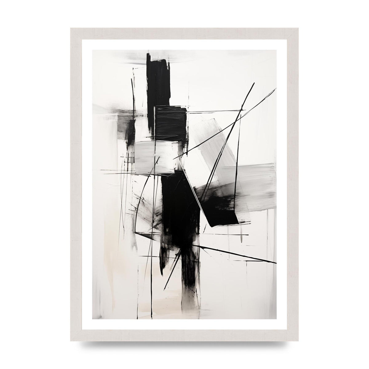Dynamic Charcoal Composition in Black and White