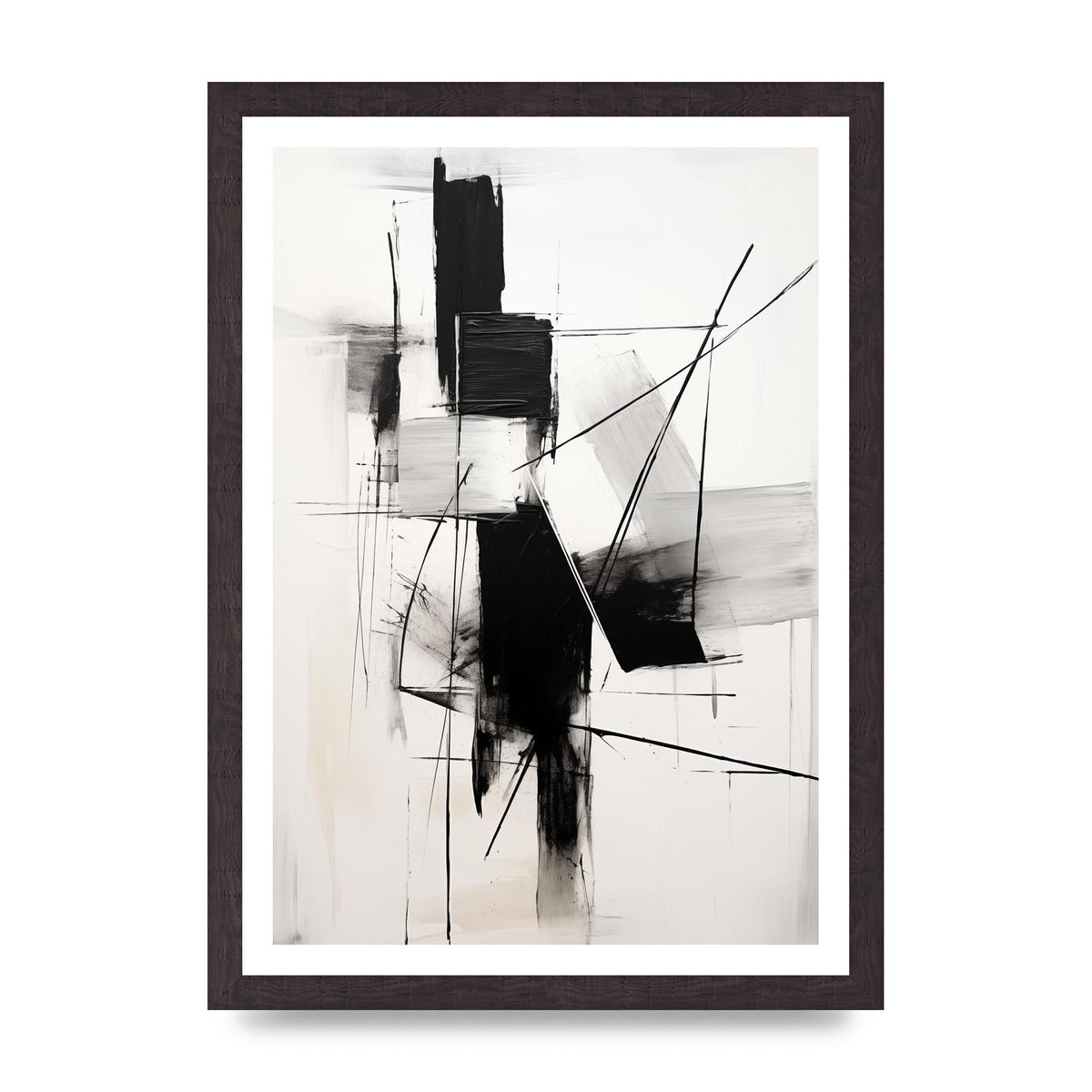 Dynamic Charcoal Composition in Black and White