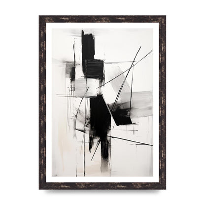 Dynamic Charcoal Composition in Black and White