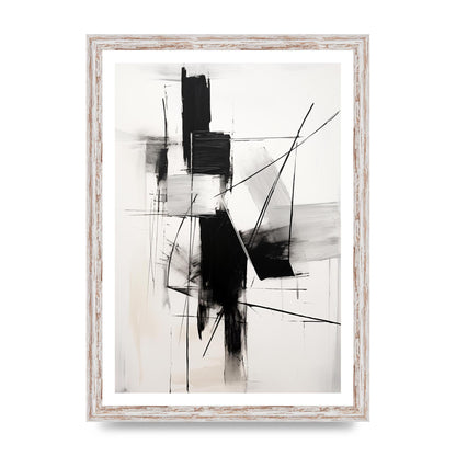 Dynamic Charcoal Composition in Black and White