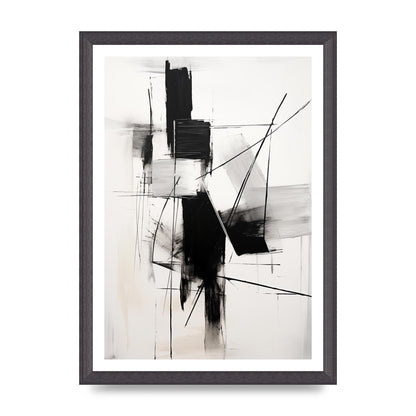 Dynamic Charcoal Composition in Black and White