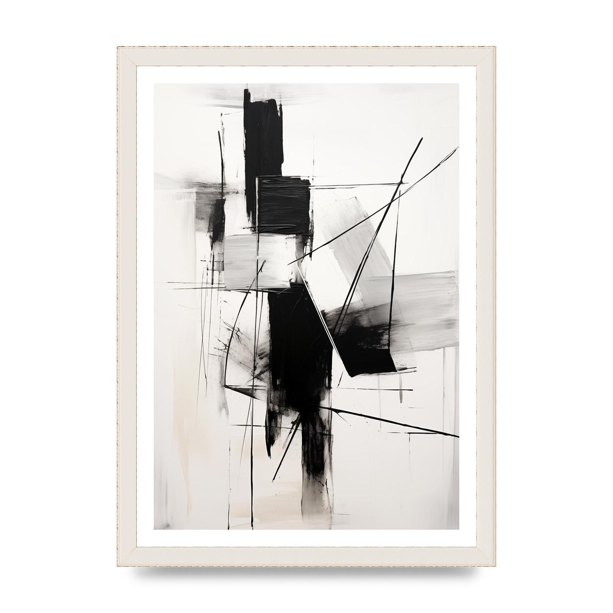 Dynamic Charcoal Composition in Black and White
