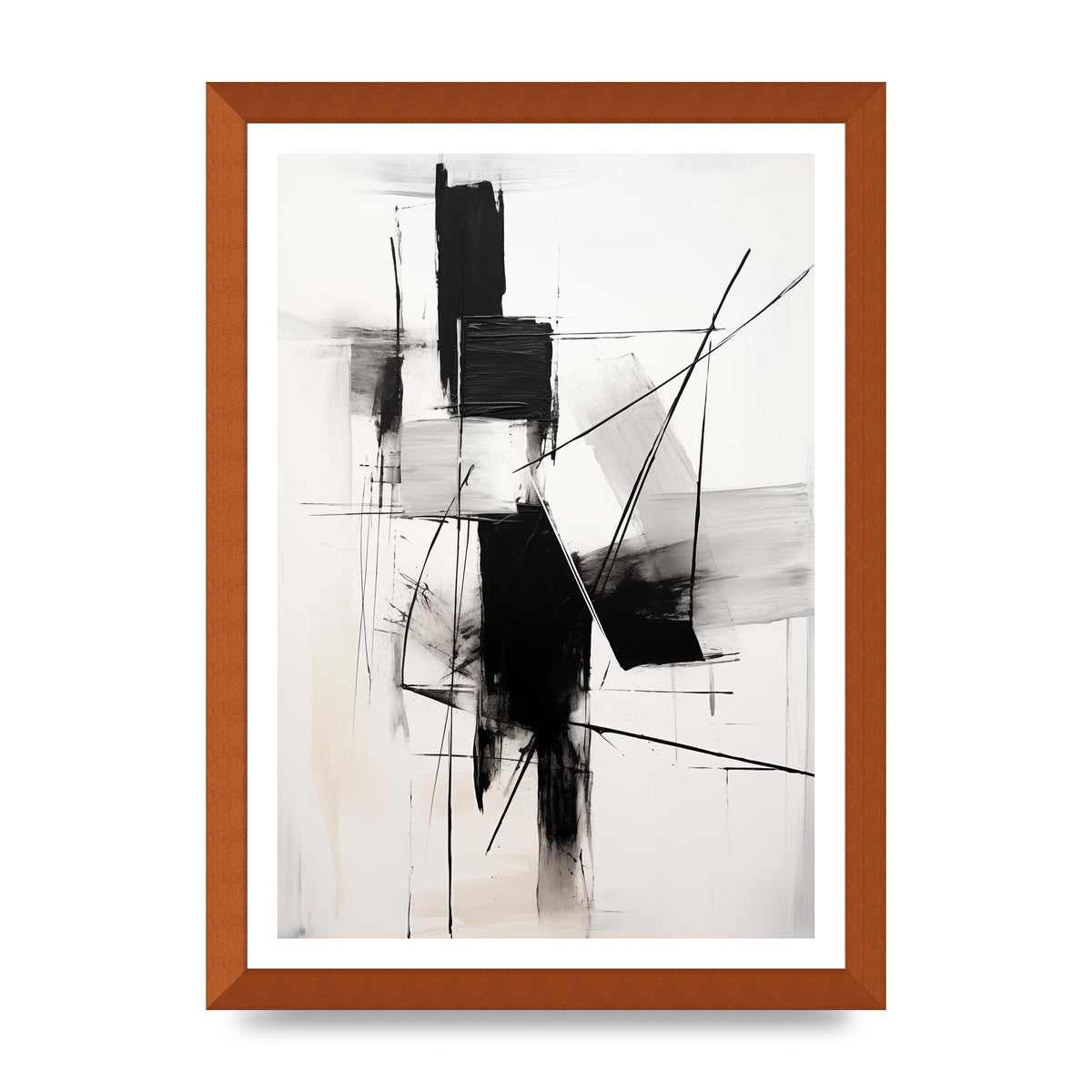 Dynamic Charcoal Composition in Black and White
