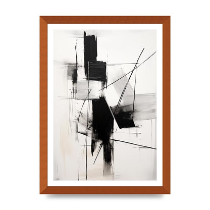 Dynamic Charcoal Composition in Black and White