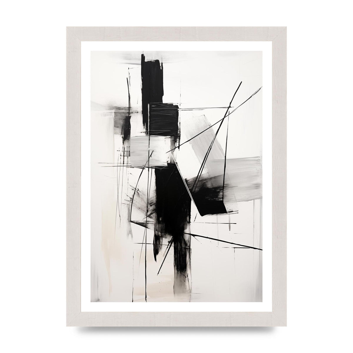 Dynamic Charcoal Composition in Black and White