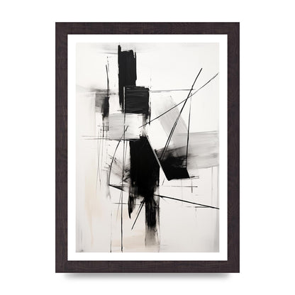 Dynamic Charcoal Composition in Black and White