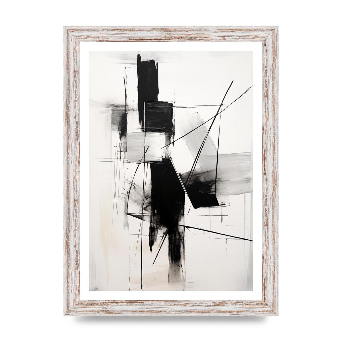 Dynamic Charcoal Composition in Black and White
