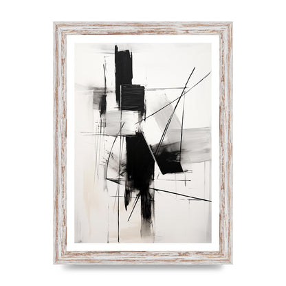 Dynamic Charcoal Composition in Black and White