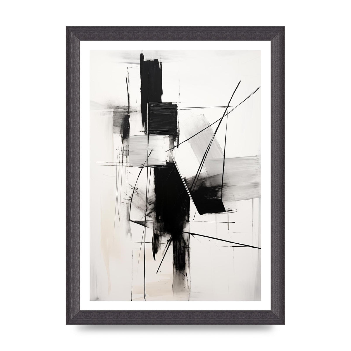 Dynamic Charcoal Composition in Black and White