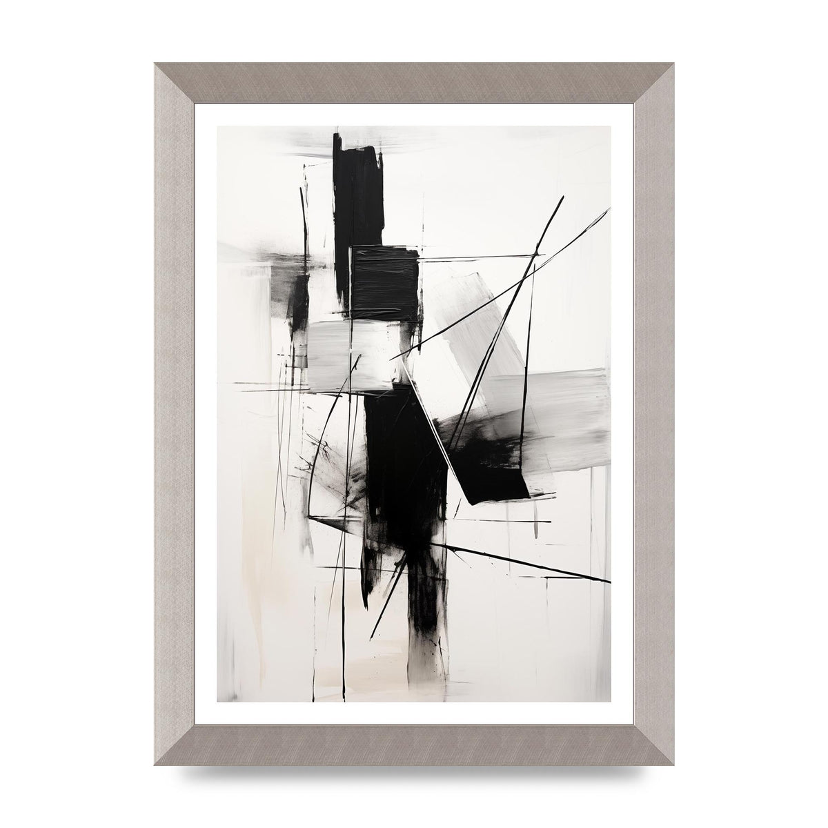 Dynamic Charcoal Composition in Black and White