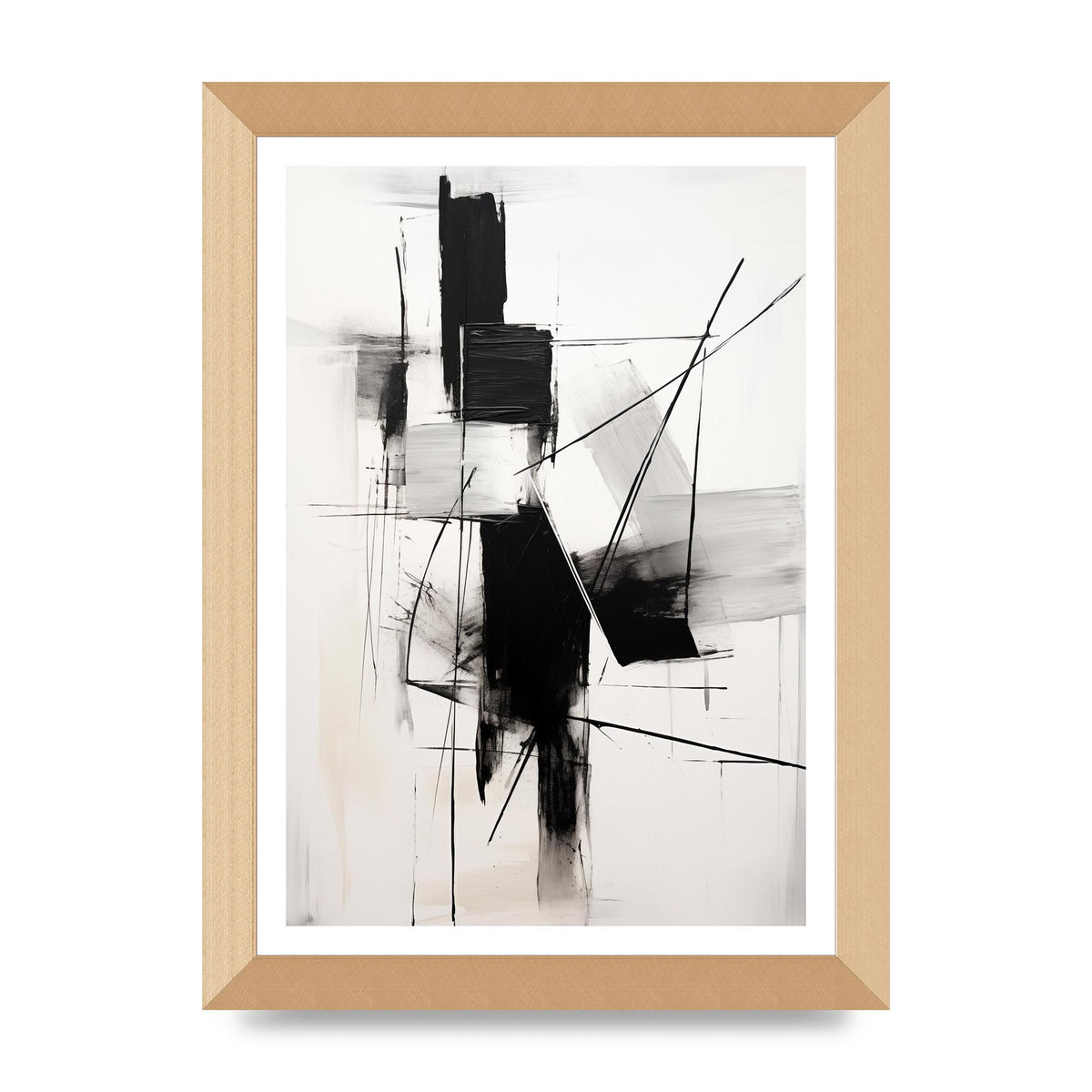 Dynamic Charcoal Composition in Black and White