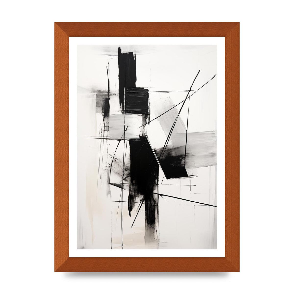 Dynamic Charcoal Composition in Black and White