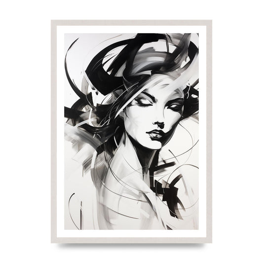 Expressive Charcoal Piece with Vibrant Contrast