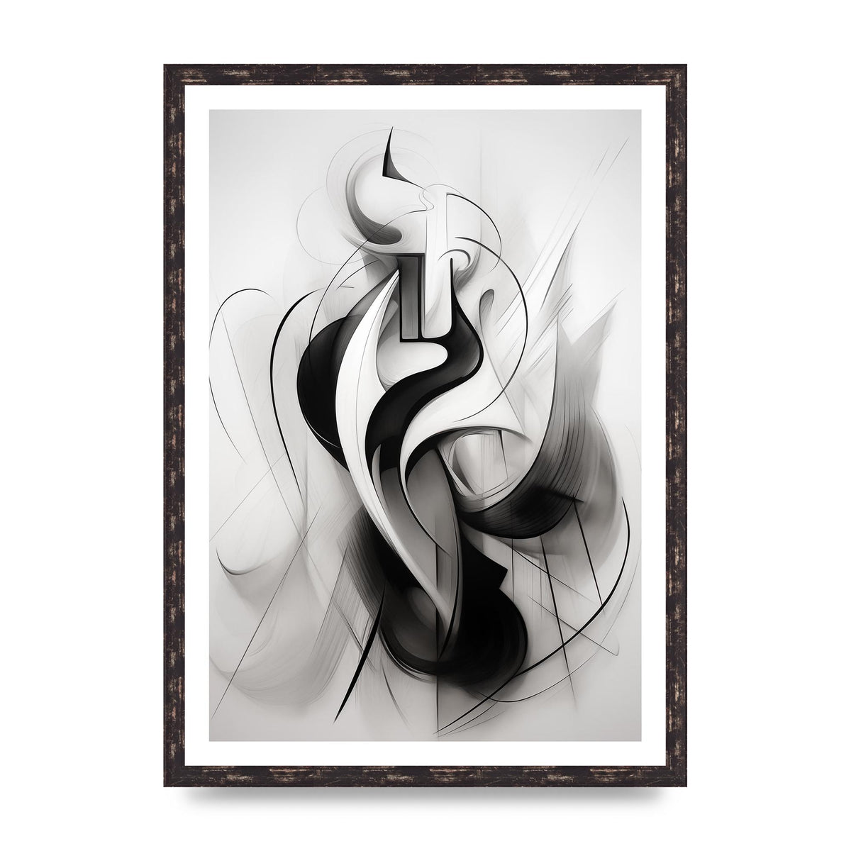 Stylish Ink Drawing with Flowing Lines
