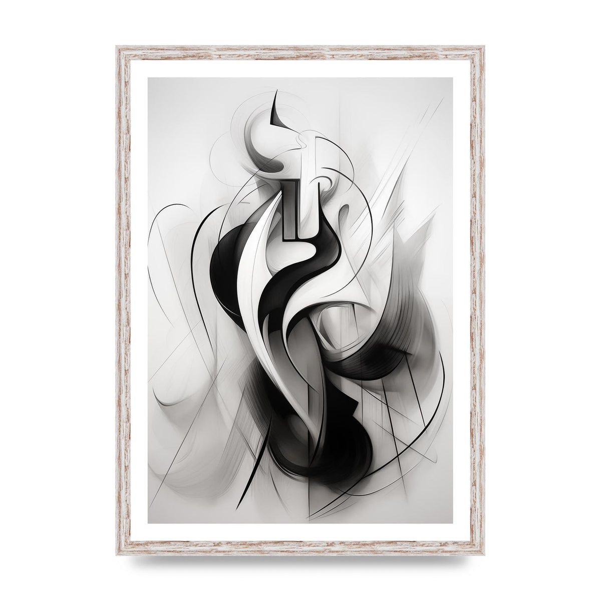 Stylish Ink Drawing with Flowing Lines