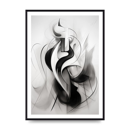 Stylish Ink Drawing with Flowing Lines