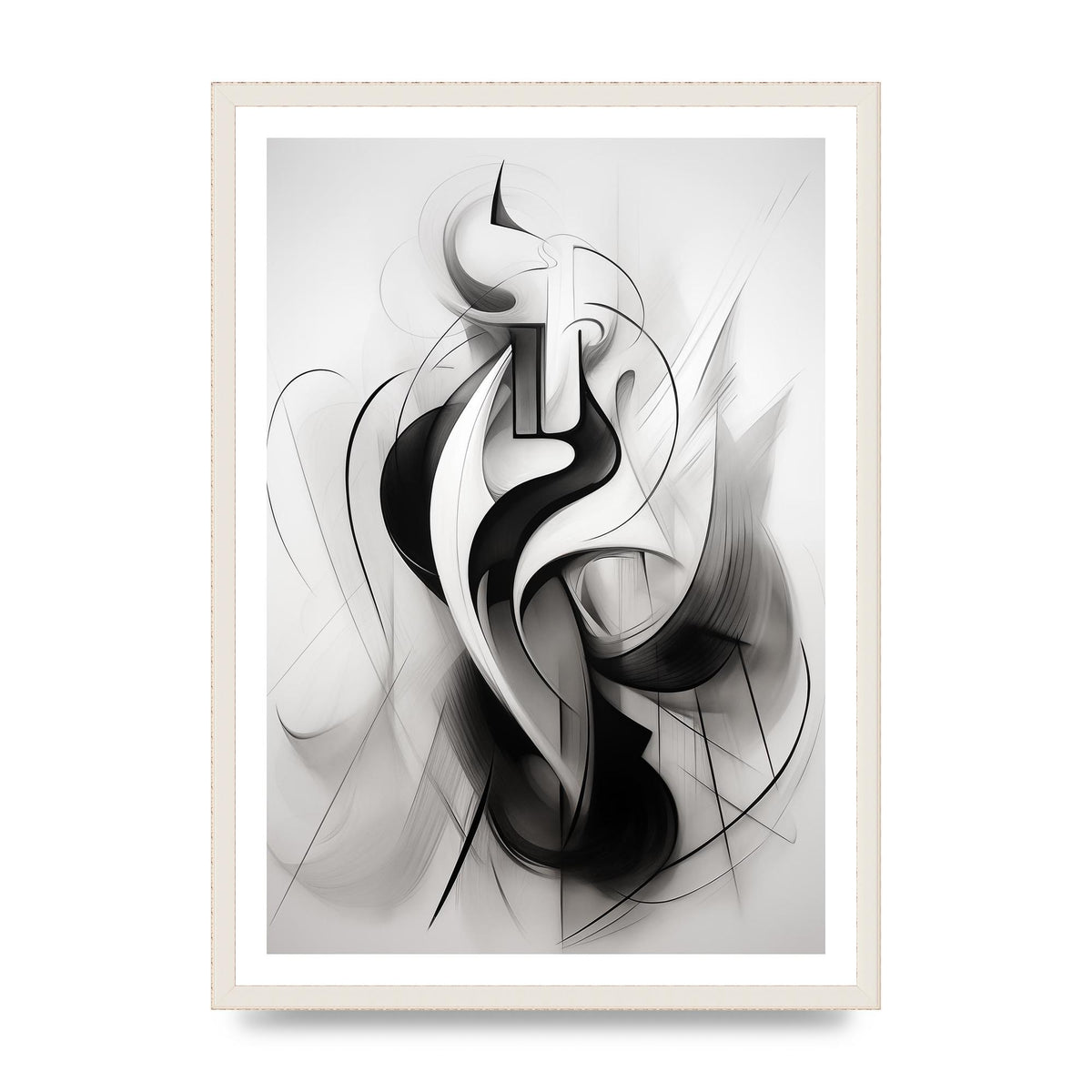 Stylish Ink Drawing with Flowing Lines