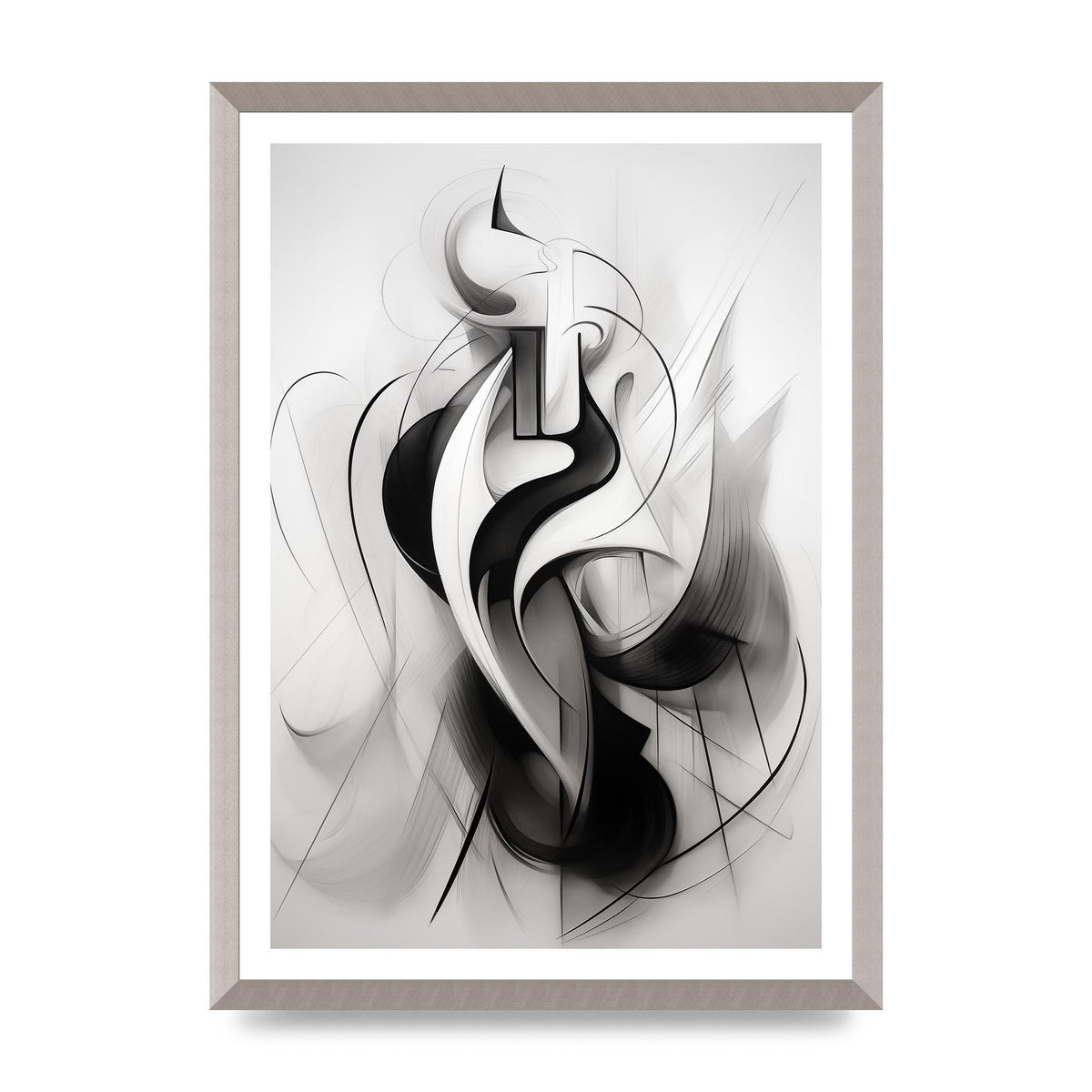 Stylish Ink Drawing with Flowing Lines