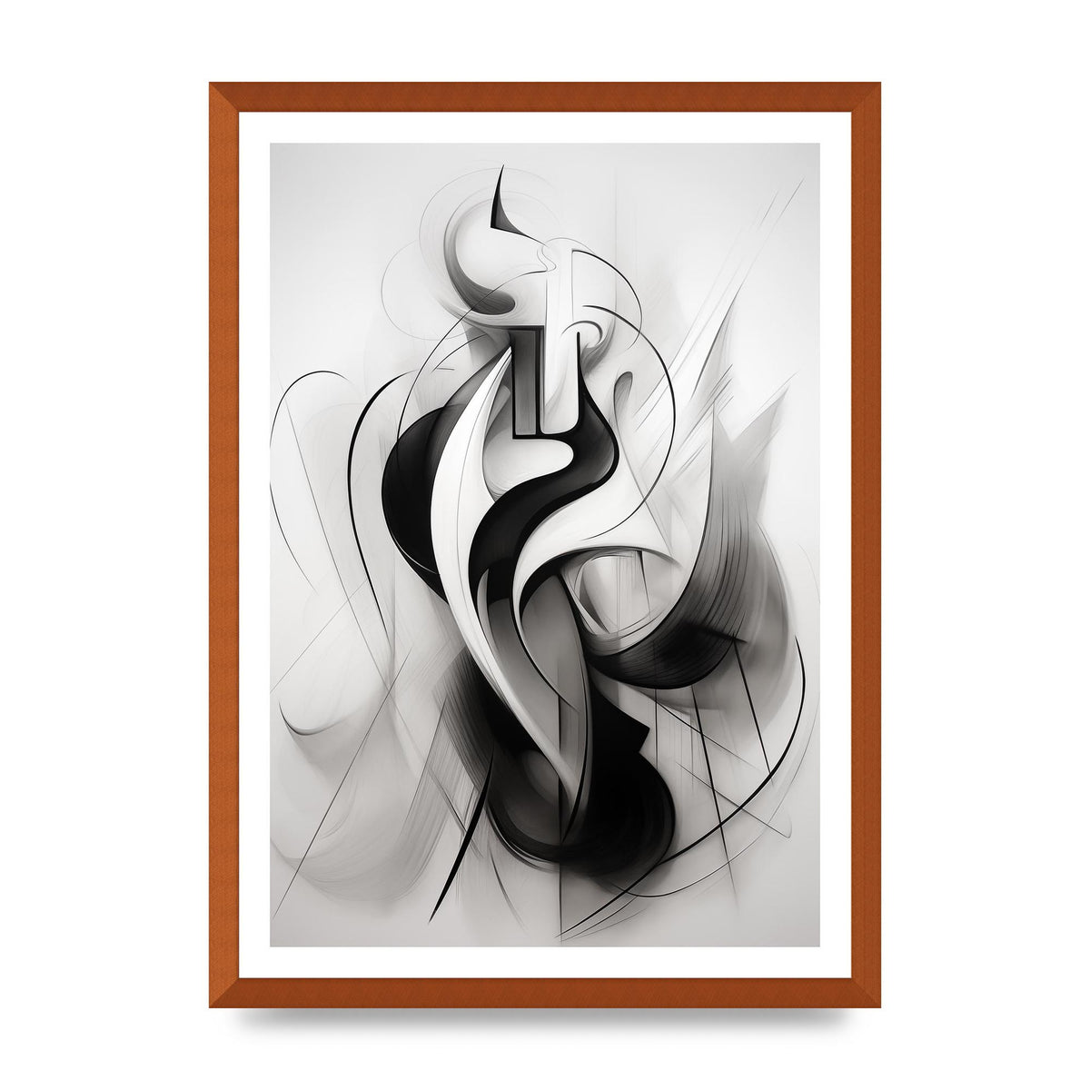 Stylish Ink Drawing with Flowing Lines