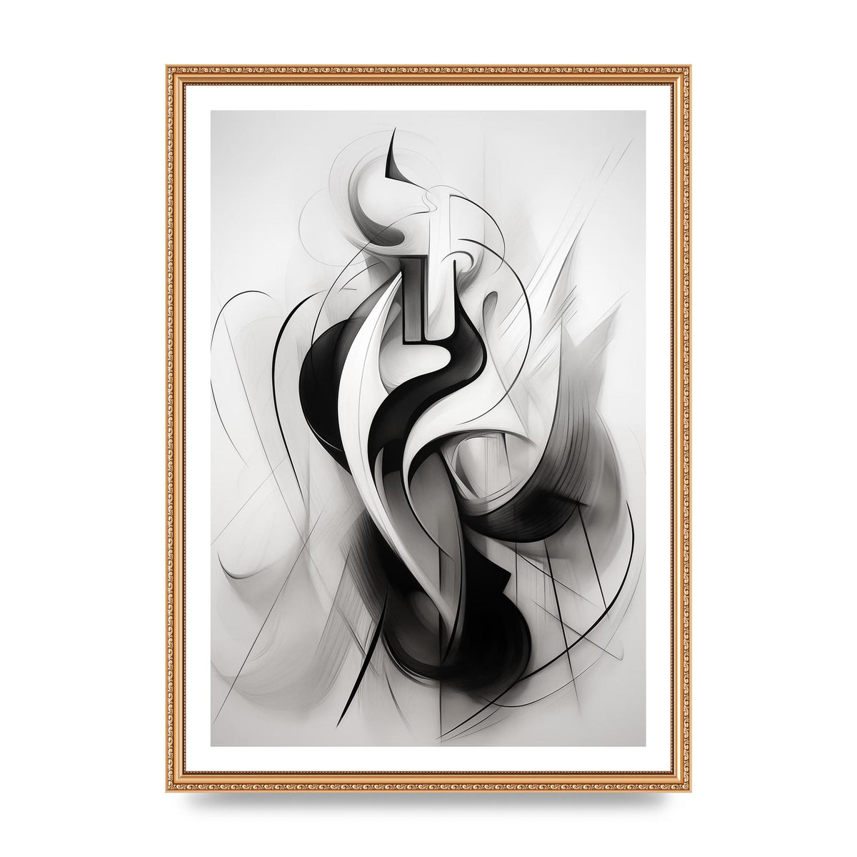 Stylish Ink Drawing with Flowing Lines