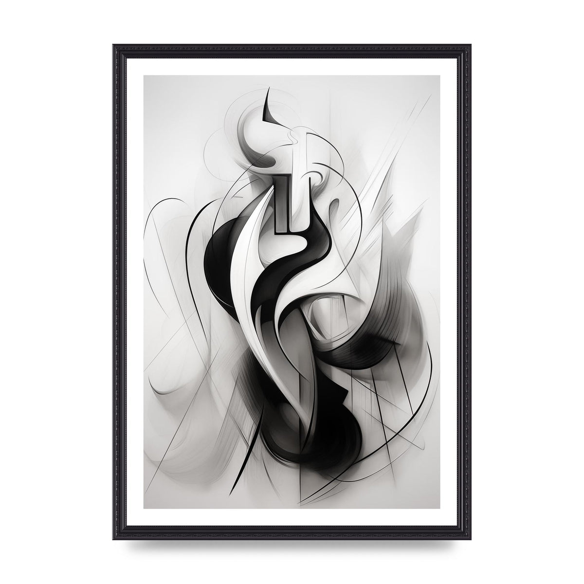 Stylish Ink Drawing with Flowing Lines