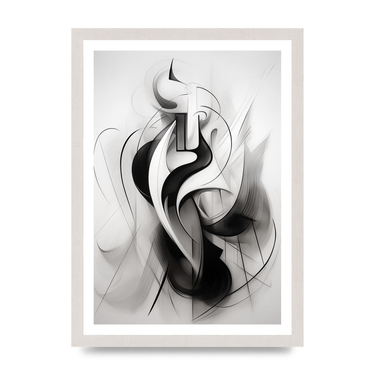 Stylish Ink Drawing with Flowing Lines