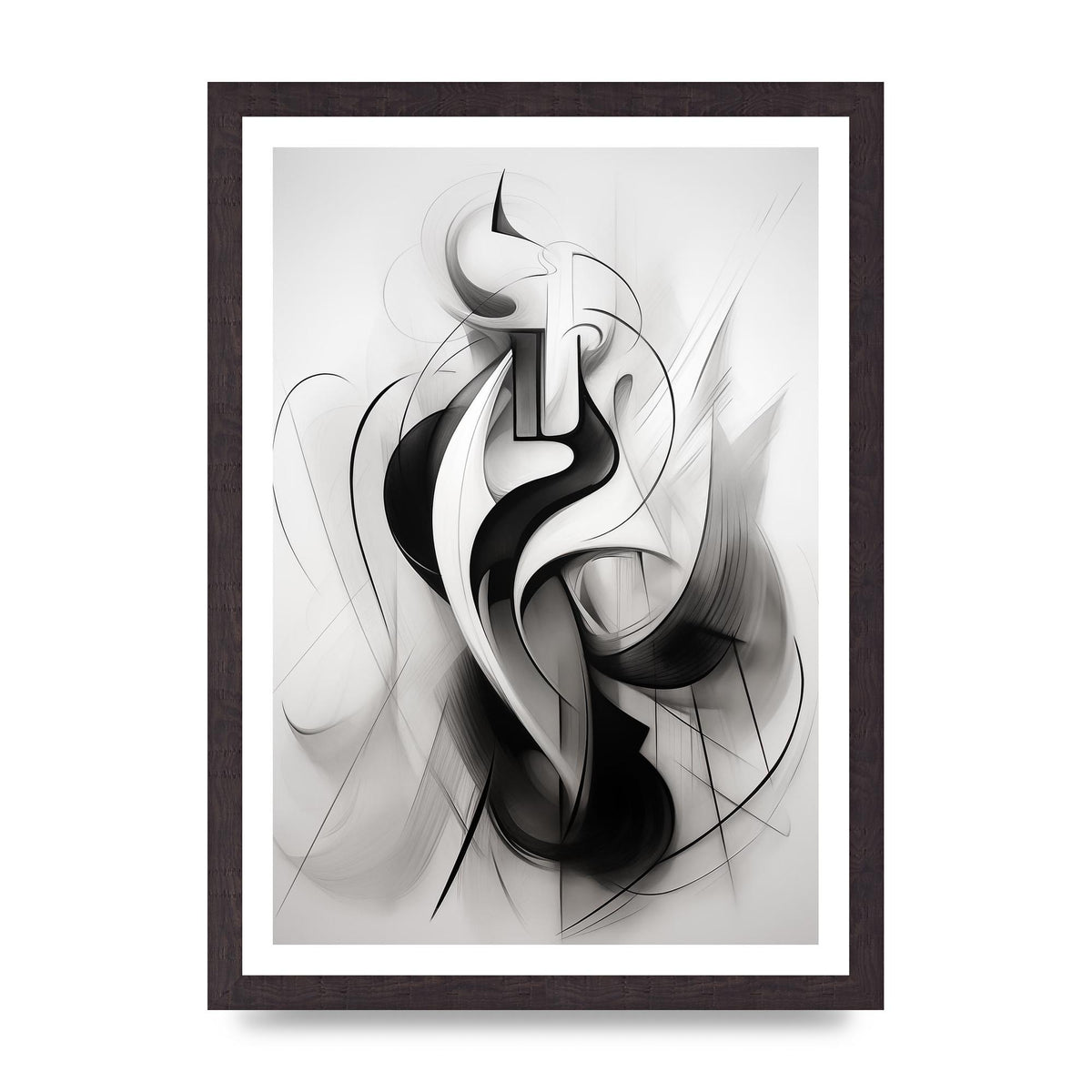 Stylish Ink Drawing with Flowing Lines